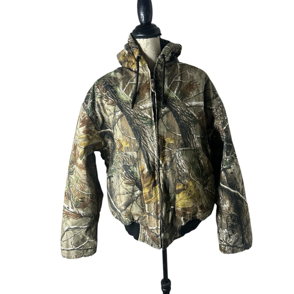 Vintage Liberty Real Tree Camo Bomber‎ Jacket Hunting Camouflage Size Large